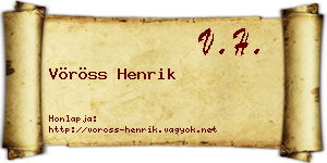 Vöröss Henrik névjegykártya