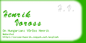 henrik voross business card