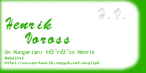 henrik voross business card